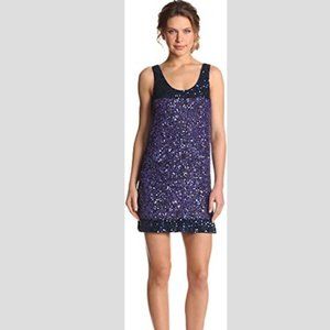 French Connection Purple Sequin Shift Dress